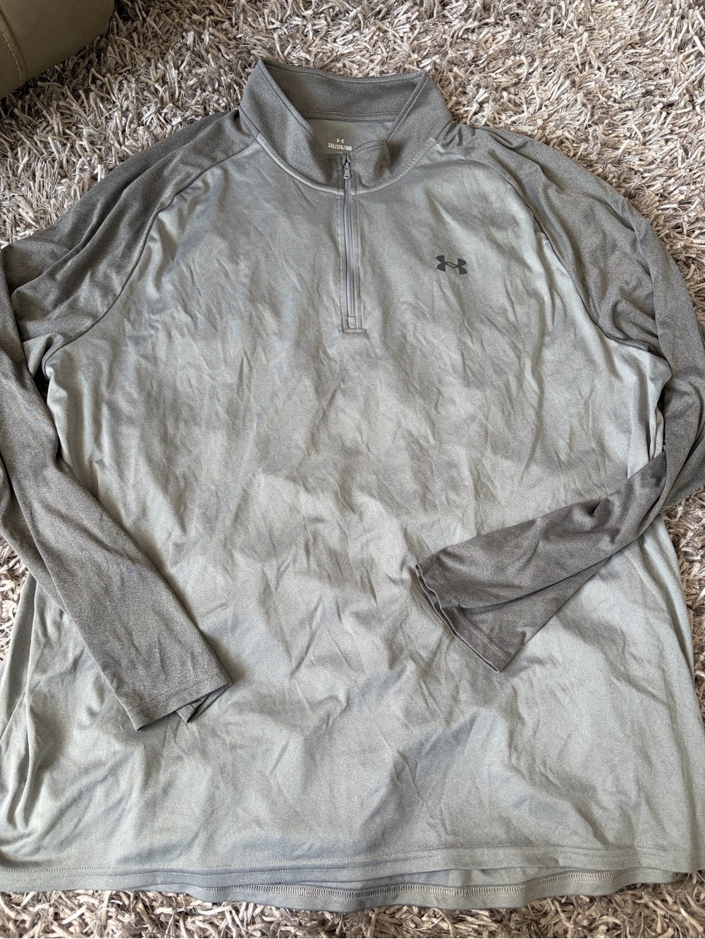 Under Armour Light Gray 1/4 Zip Long Sleeve Performance Shirt 5XL